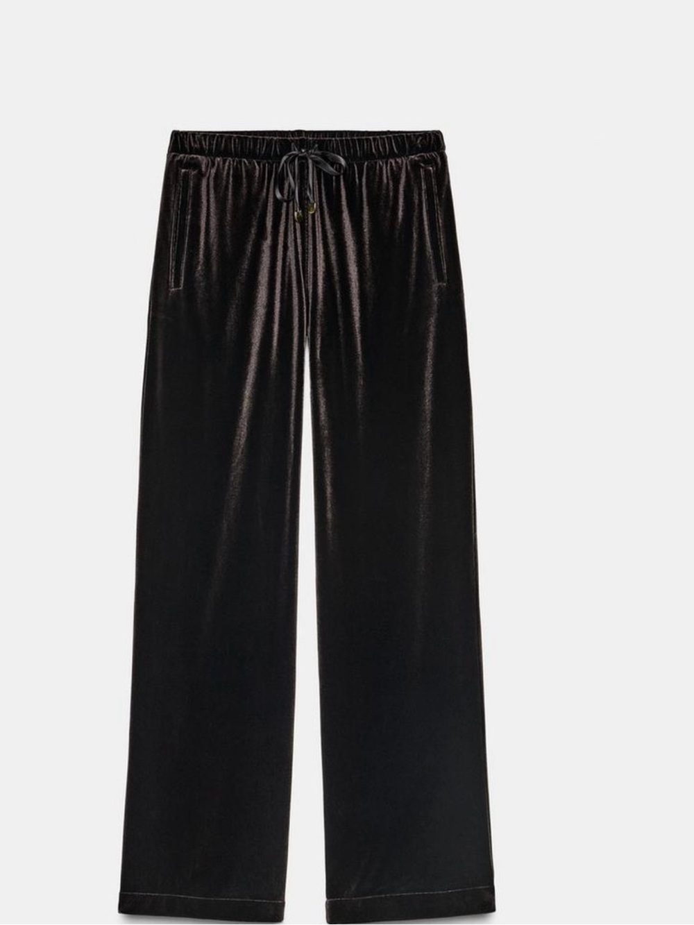 ❤️ZARA Elegant Black Velvet Wide-Leg PANTS